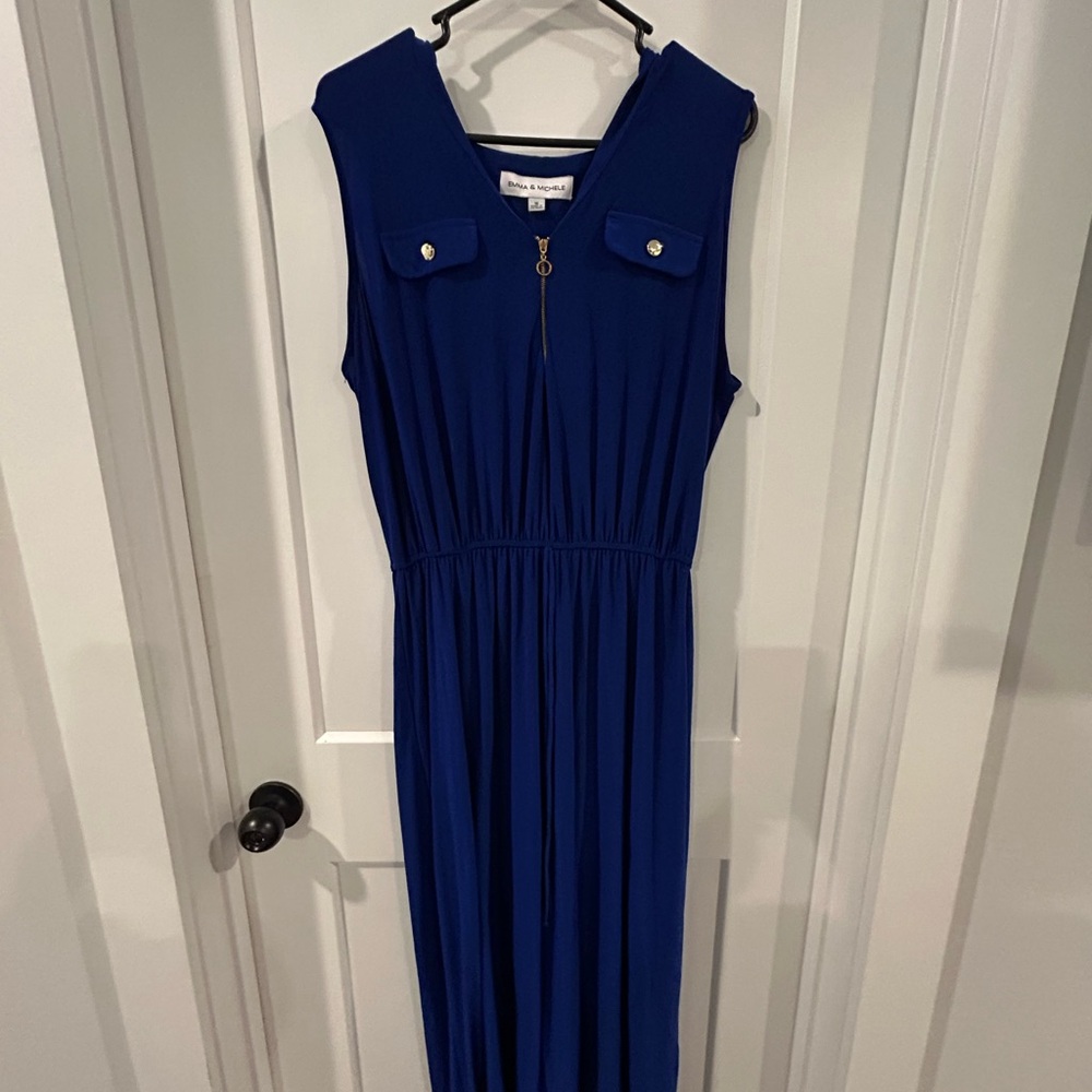 Emma & Michele Blue Sleeveless Maxi Sundress